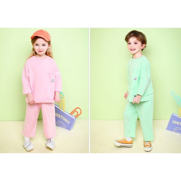 Áo cotton dài tay bé trai bé gái trơn các loại JL AD