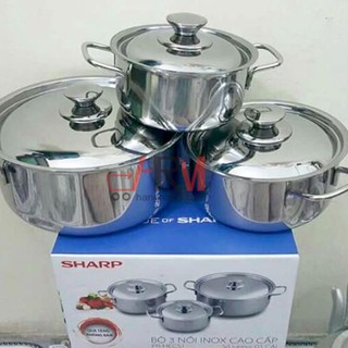 Bộ 3 nồi inox sharp