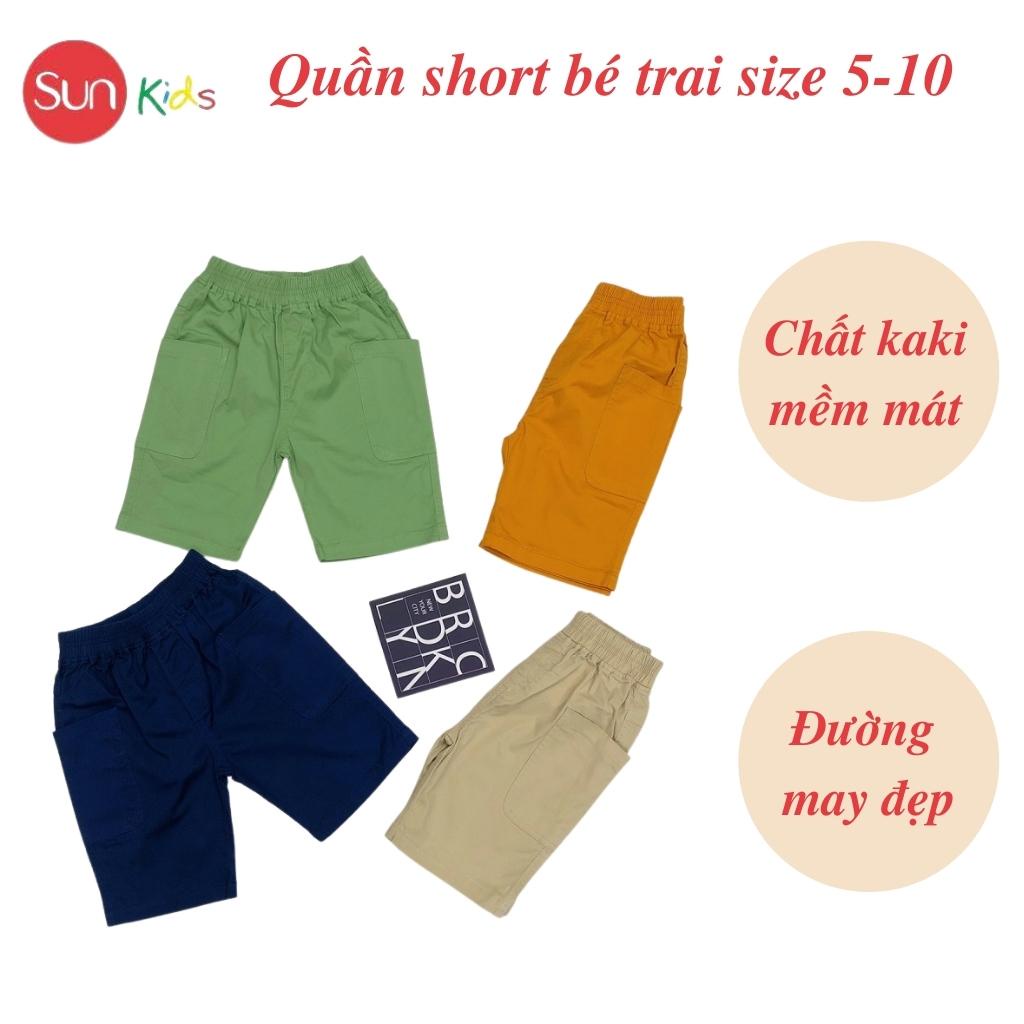 Quần short bé trai, quần sooc cho bé chất kaki mềm mát, nhiều màu, size 5-10 - SUNKIDS