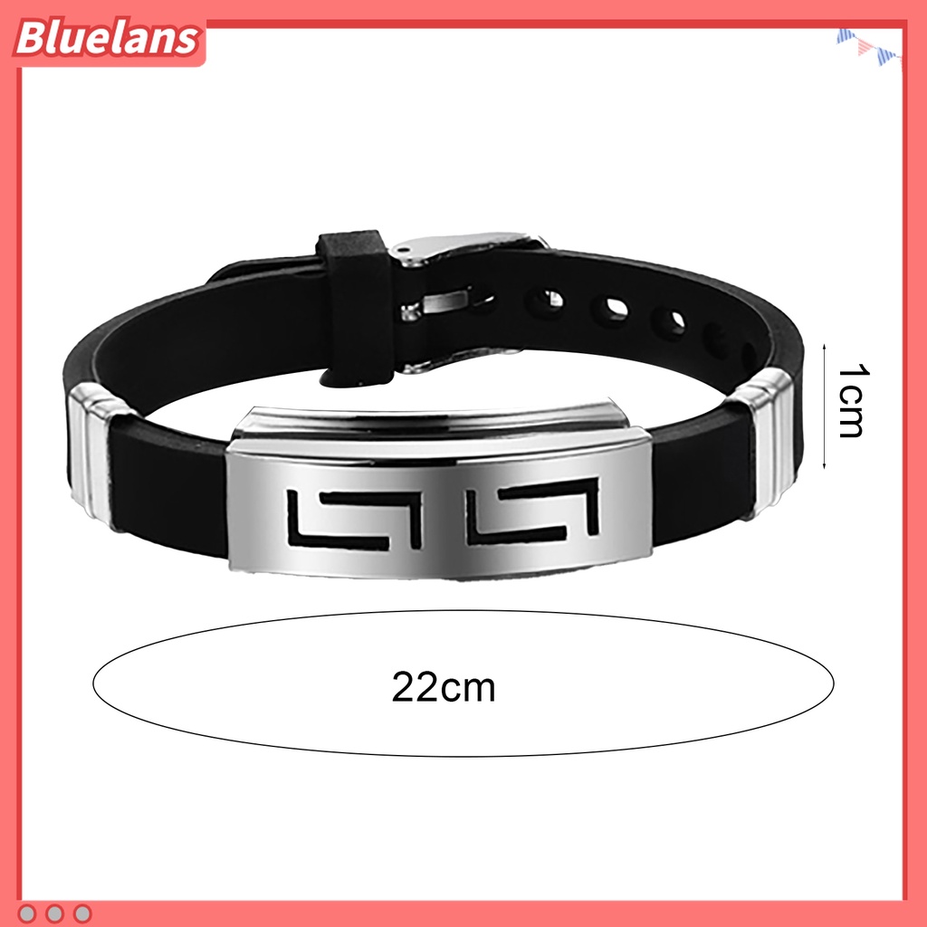 Vòng Tay Cao Su Phối Thép Không Gỉ Thời Trang Cho Nam