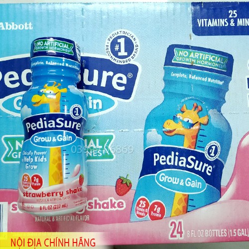 [Date mới] Thùng Sữa Pediasure nước Vani, Dâu, Chocolate 237ml Mỹ