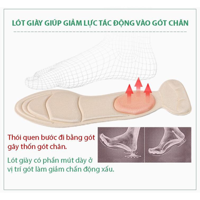 RẺ VÔ ĐỊCH LẺ=SỈ Miếng lót giày cao gót chống rộng giảm size chống đau chân massage êm chân từ gót đến mũi chân