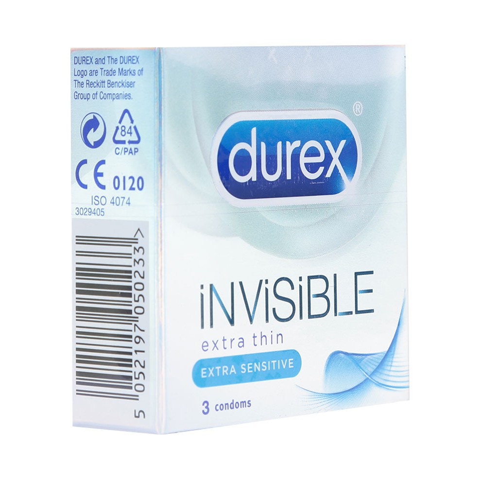 Bao cao su Durex Invisible - Cực siêu mỏng - 3 pcs