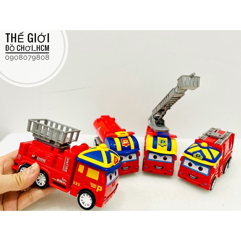[TRỢ GIÁ-RẤT ĐẸP] Đồ chơi xe cứu hoả, xe công trình, xe môi trường robocar poli dành cho bé thích khám phá mô hình xe