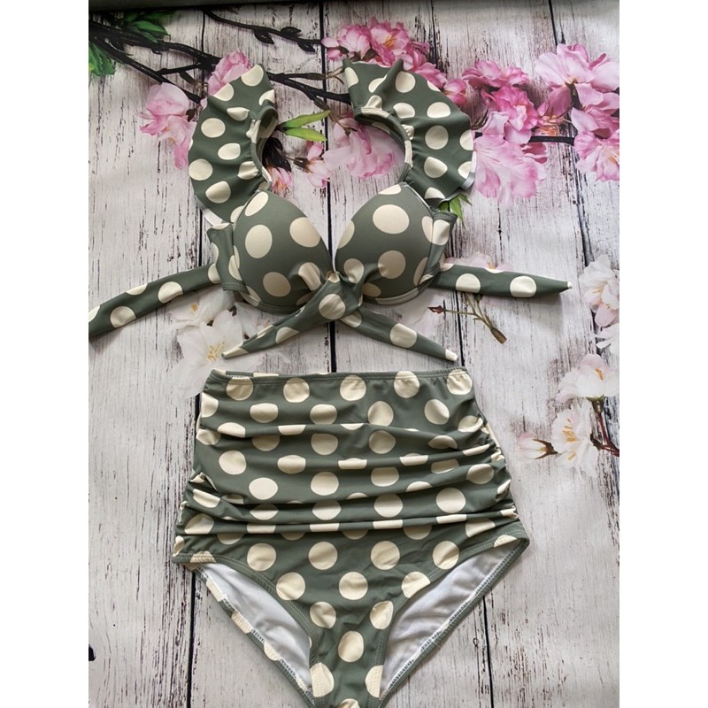 bikini bộ gọng bi xanh lá