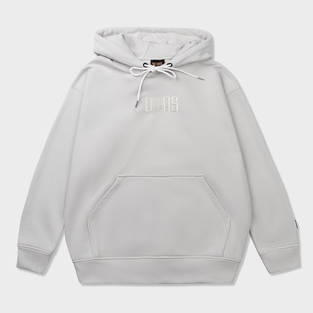 Áo Hoodie UDAS unisex dành cho nam và nữ có mũ form rộng BASIC - Xám xi măng