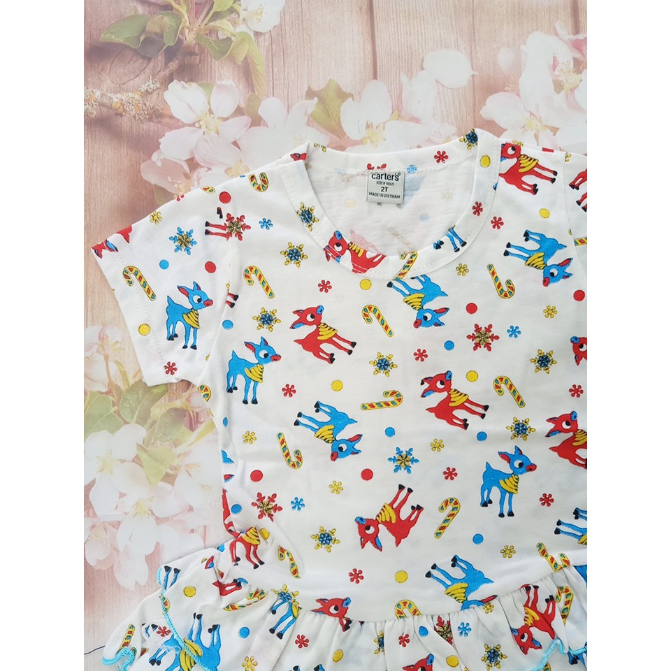 Đồ bộ bé gái vải xuất dư size cho bé 8-16kg - Ninedra