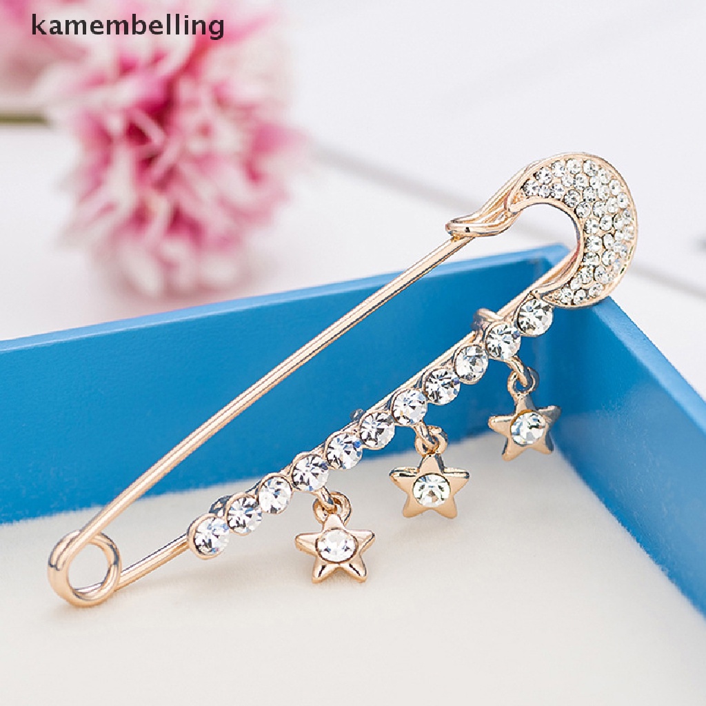 Kamembelling Kẹp Cài Khăn Choàng / Áo Khoác Cardigan / Đầm Bằng Kim Loại Đính Đá Pha Lê Thời Trang An Toàn