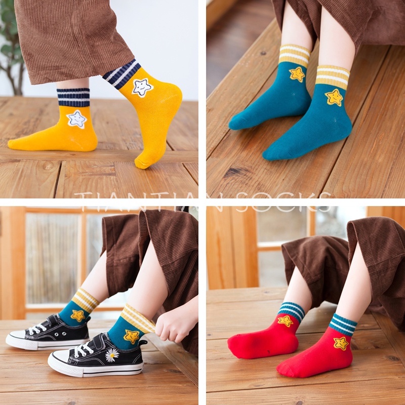 Set 5 đôi Vớ tất trẻ em tất cho bé nam nữ thu đông 1-12 tuổi hoạt hình dễ thương in hoạ tiết Cotton thoáng khí