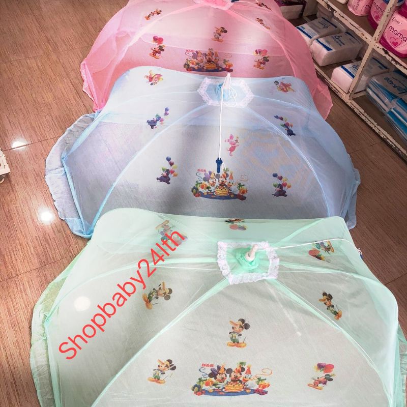 Mùng chụp chống muỗi và côn trùng cho bé sơ sinh hoa văn dễ thương hàng THÁI LAN