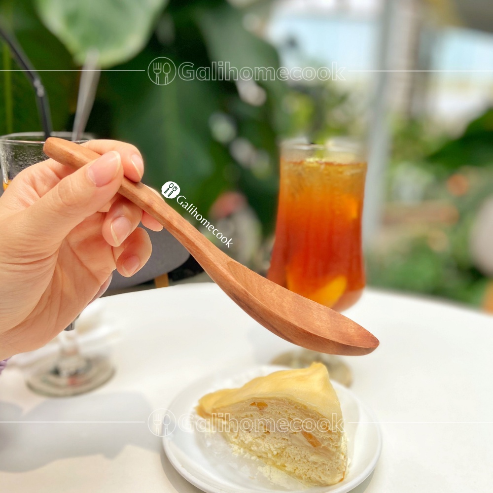 Thìa gỗ nhãn mộc ăn soup xuất khẩu 18x4,5cm | Longan wood Spoon Galihomecook TGN-5