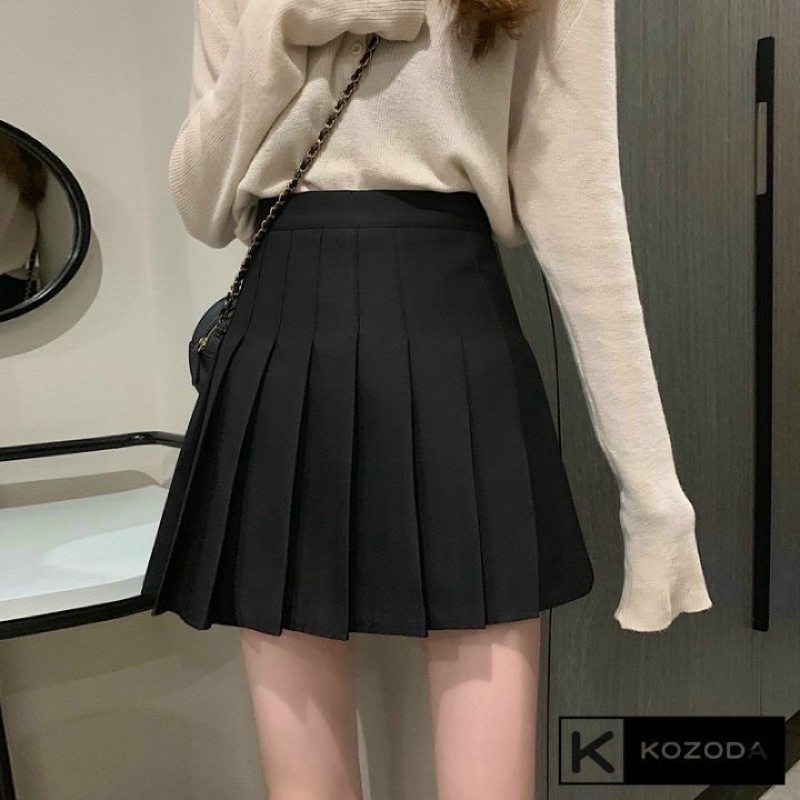 Chân váy tennis dây khoá kéo bên hông dày mềm 2 lớp