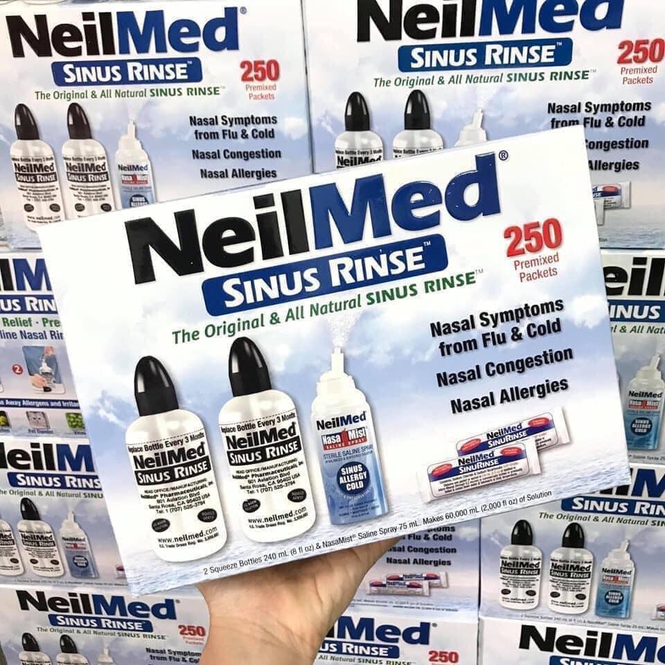 Bộ nước muối sinh lý rửa mũi NeilMed Sinus Rinse của Mỹ