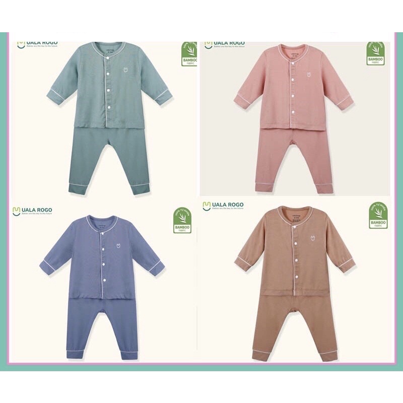 Bộ tay dài cài giữa UALAROGO-vải thun lạnh peptit mềm mịn,thoáng mát