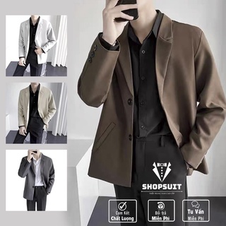 Áo khoác nam Blazer Hàn Quốc, from dáng trẻ trung, mẫu 2 cúc,áo 2 lớp