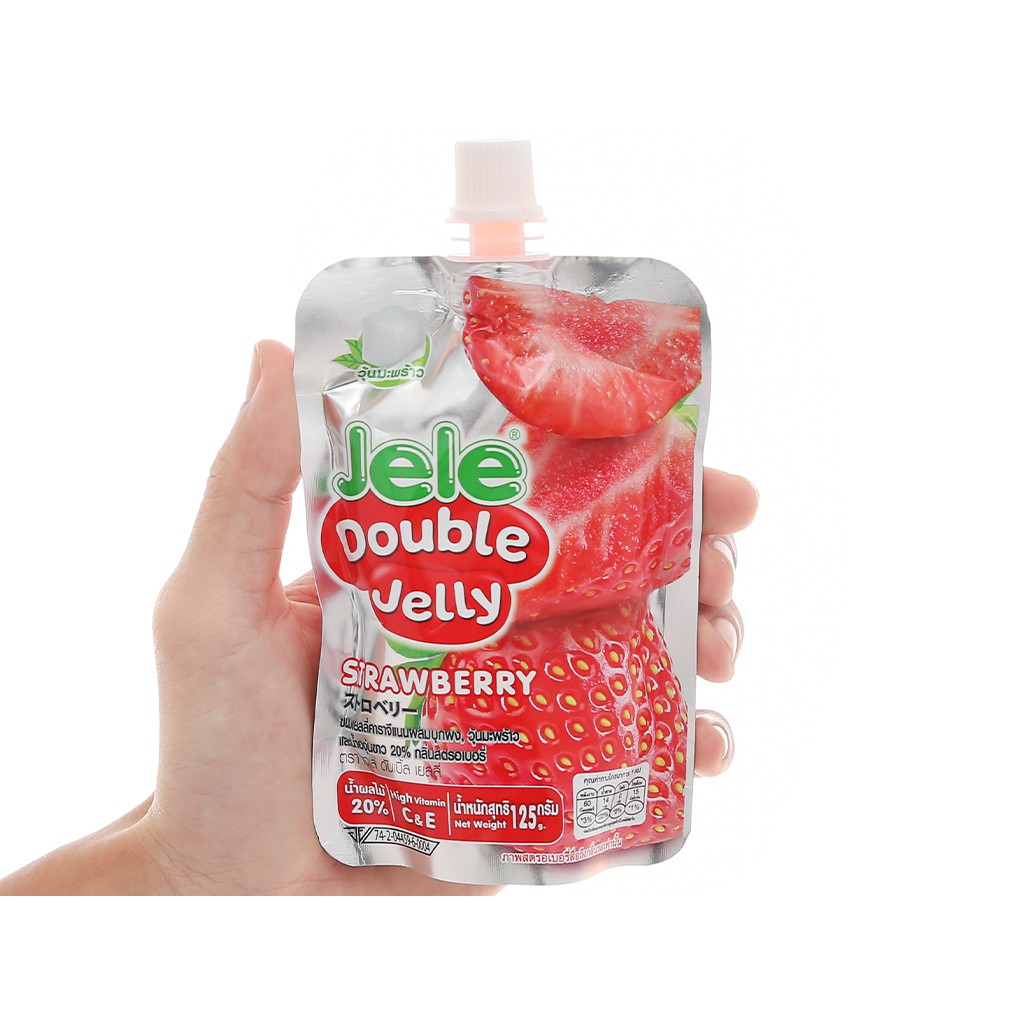 Nước Trái Cây Jele Double Dâu Gói 125G - Nhập Thái Lan