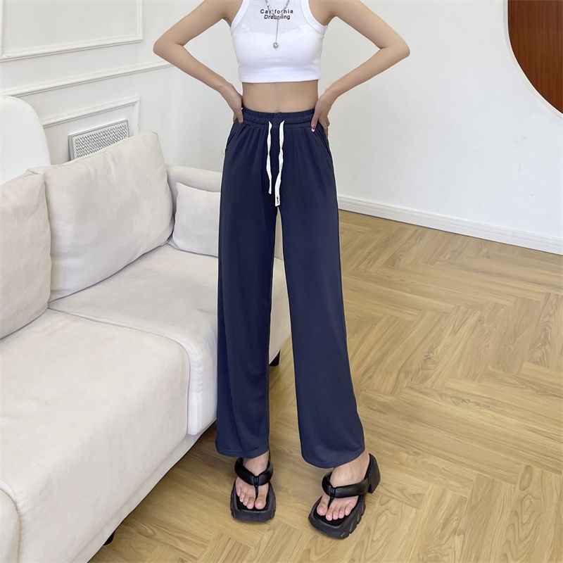 Quần Dài Nữ Ống Rộng Lưng Cao Thời Trang Hàn Quốc Mới