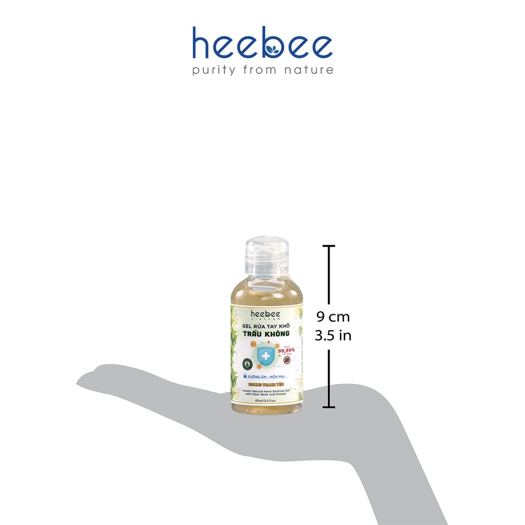 Gel rửa tay khô Trầu Không Heebee dưỡng ẩm, không khô da diệt sạch khuẩn đến 99.9% Hand Sanitizer Gel 65ml-300ml | BigBuy360 - bigbuy360.vn