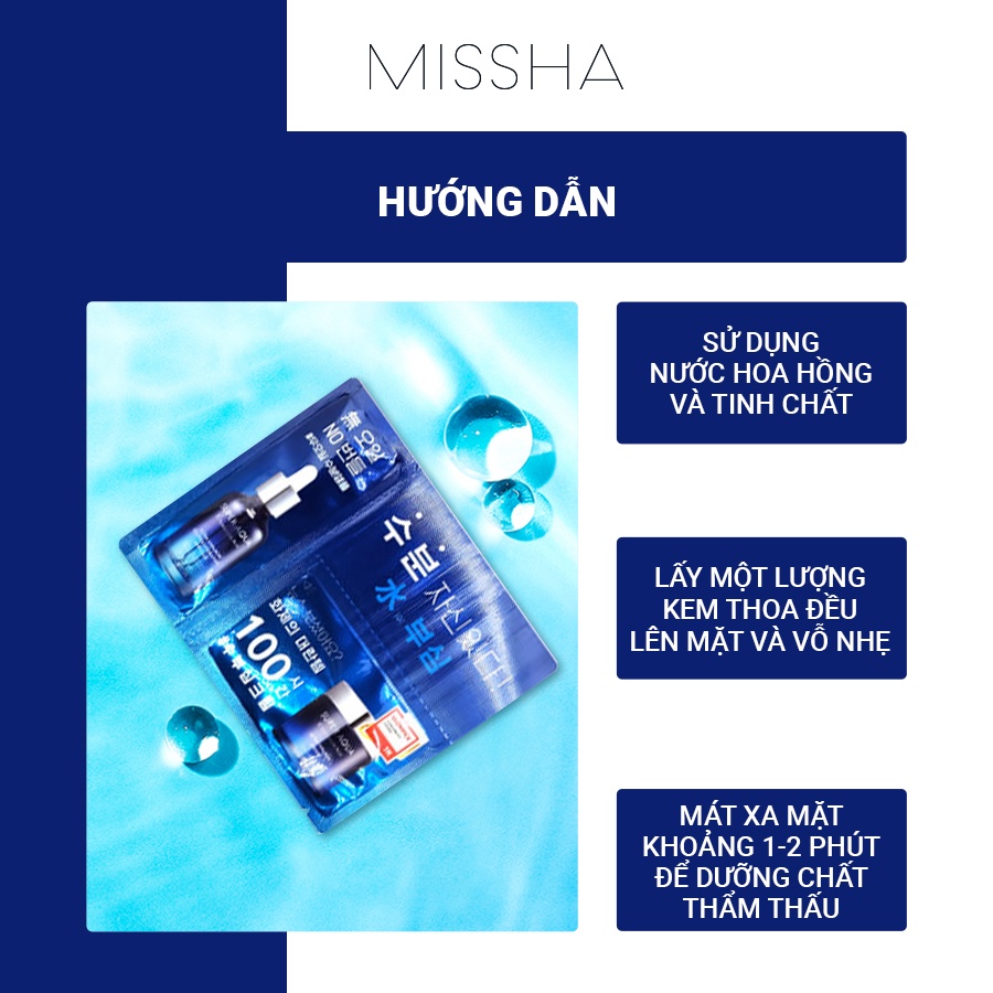 Gói Sample Tinh Chất Và Kem Dưỡng Missha Super Aqua Ultra Hyalron Oil Free Hydrating Ampoule & Cream Samples