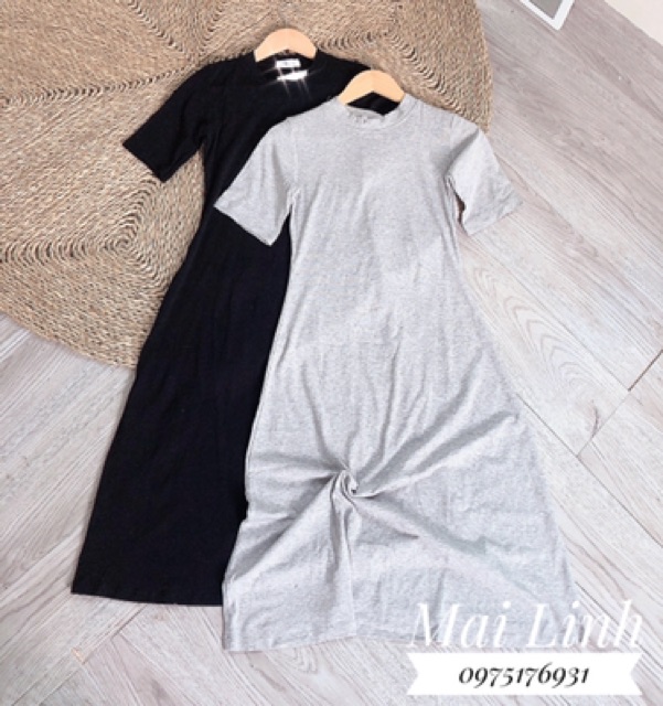 Váy maxi cộc tay chất bozip co dãn | BigBuy360 - bigbuy360.vn