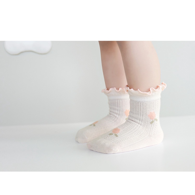 Tất/vớ lưới cổ bèo hoa văn cách điệu vintage phong cách Hàn Quốc cho bé gái chính hãng Nemo Baby