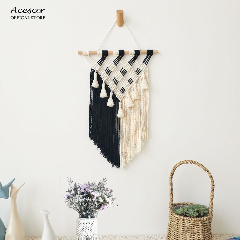 Rèm Trang Trí Tường Macrame Acescor RM01- Sản Phẩm Handmade, Sang Trọng, Độc Đáo, Làm Quà Tặng Tân Gia, Sinh Nhật