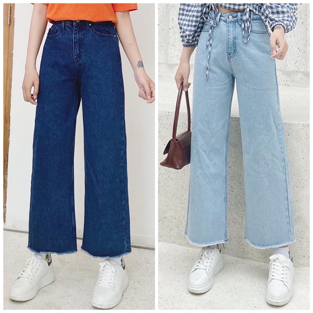 Quần culottes jeans lai tua siêu xinh