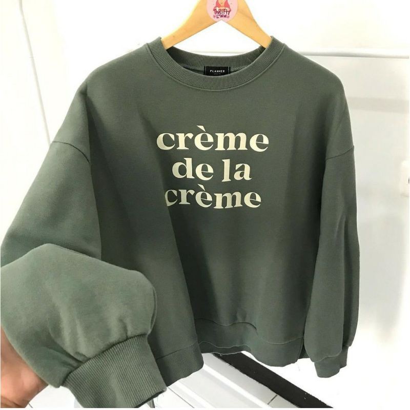 Áo Sweater Thời Trang In Hình Dela Creme Cá Tính