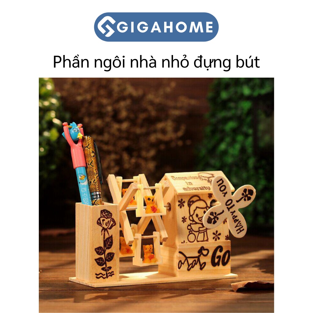 Hộp Nhạc Gỗ Có Ngăn Đựng Bút Cho Bé GIGAHOME Trang Trí Bàn Học 4624