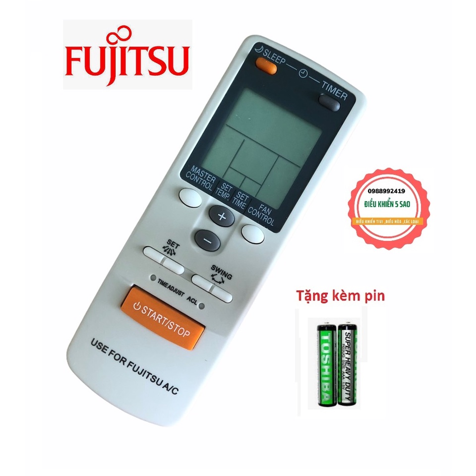 Điều khiển điều hòa Fujitsu 1 chiều , 2 chiều loại tốt thay thế cho mã khiển zin - Tặng Kèm Pin