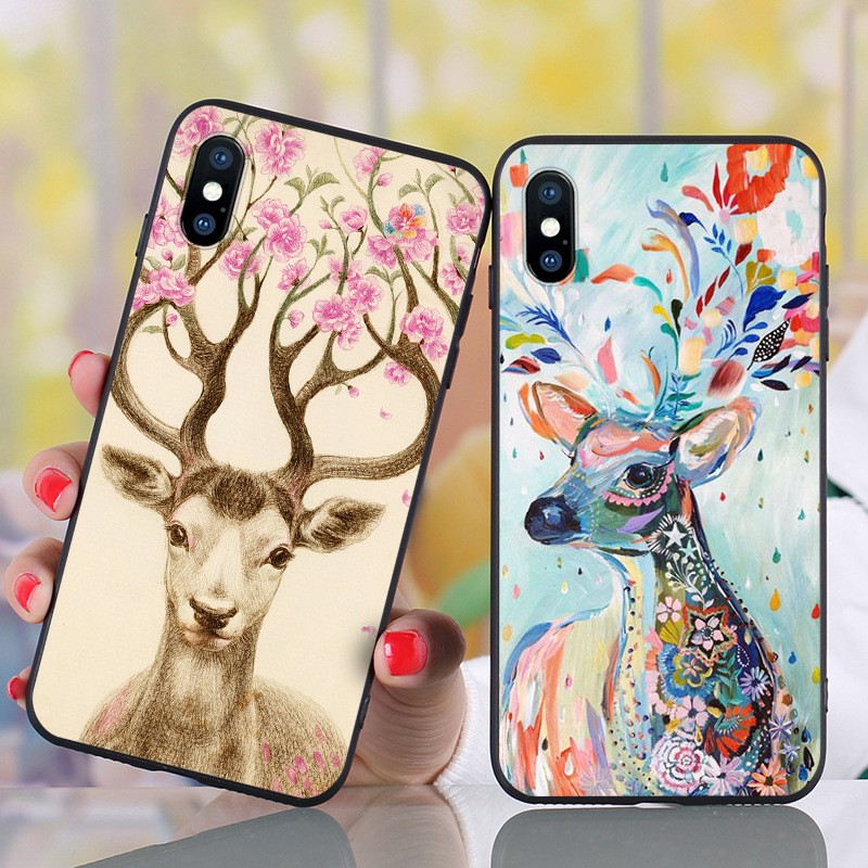 Ốp iphone - Hươu tranh sơn dầu VM082-6/6s-6p/6sp-7/8-7p/8p-x/xs-xs max-11-11promax | BigBuy360 - bigbuy360.vn