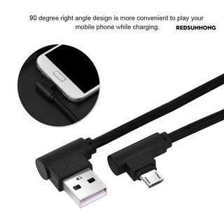 Cáp Sạc Micro Usb Bện Dây Góc 90 Độ Dài 1m