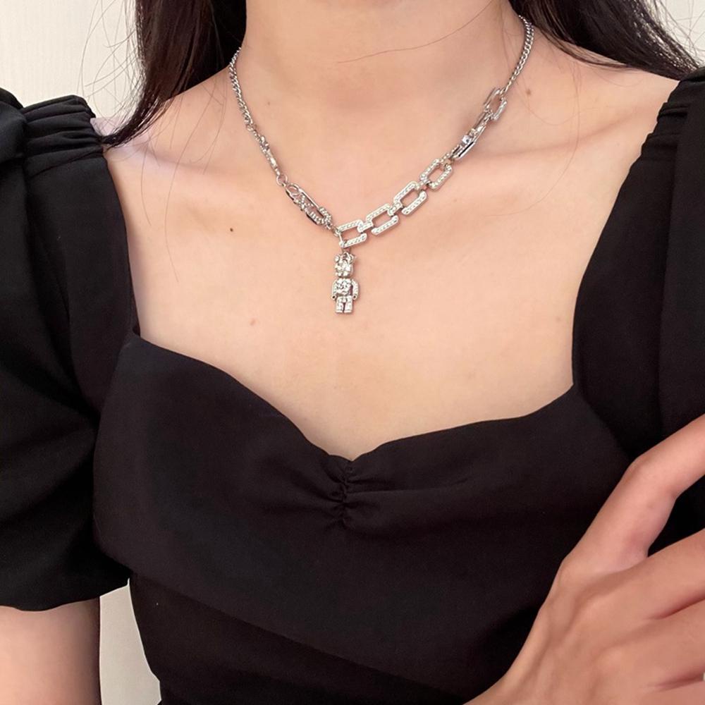 Dây Chuyền Hợp Kim Lấp Lánh Phong Cách Hip hop Thời Trang Cho Nữ|Dây Xích Nối Cuba Chuyên Dụng Chất Lượng Cao