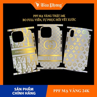 ☈♀™Miếng dán PPF mạ vàng thật 24k - 3 lớp bo full cả viền tự phục hồi vết xước dành cho nhiều loại máy iP iPhone 11 12 1