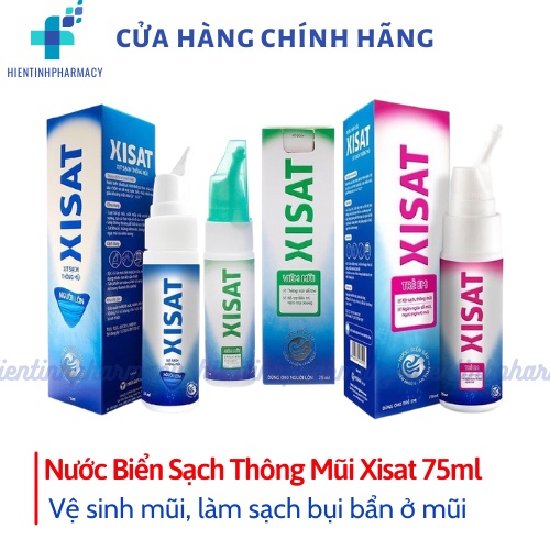 Nước Biển Sâu Sạch Thông Mũi Xisat 75ml - Làm Sạch Bụi Bẩn Ra Khỏi Mũi, Giúp Ngăn Chặn Mầm Bệnh Xâm Nhập Vào Cơ Cơ Thể