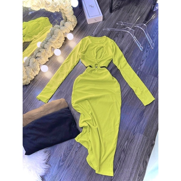 -larosa.clothing- ĐẦM BODY TAY DÀI KHOÉT EO CHẤT GÂN TRANG PHỤC DỰ TIỆC