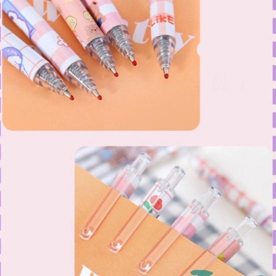 Set 6 Bút kim mực nước Động Vật sắc màu dễ thương Gấu Nâu Thú Xù Phi Hành Gia