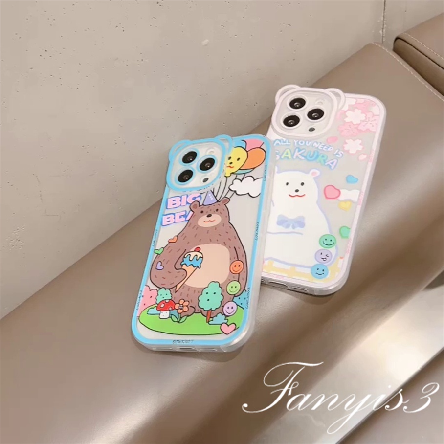 Ốp Điện Thoại Mềm Trong Suốt Họa Tiết Gấu Nâu Cho iPhone 14 13 12 11 Pro Max X XR Xs Max 8 7 6 6s Plus SE 2020