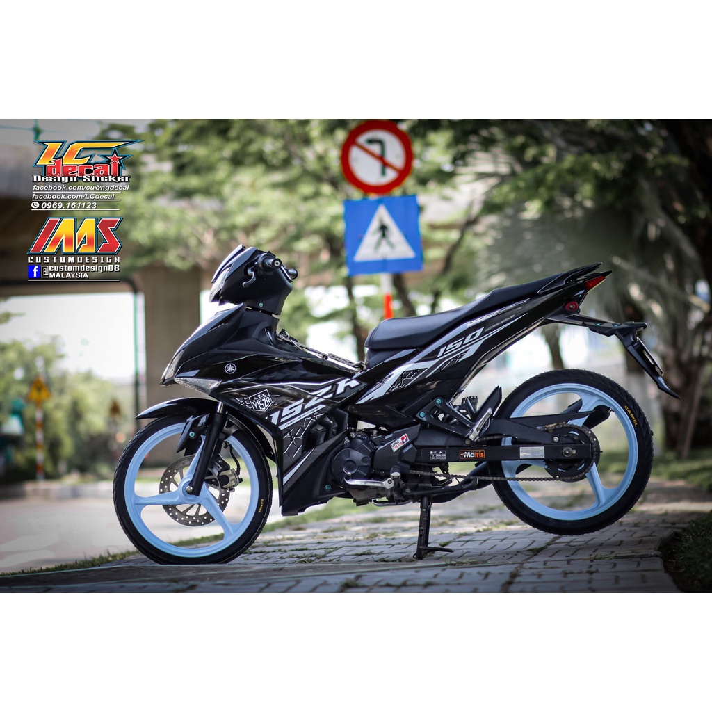 Tem rời Exciter 150 đen xám trắng y15zr , tem 3 lớp cáo cấp