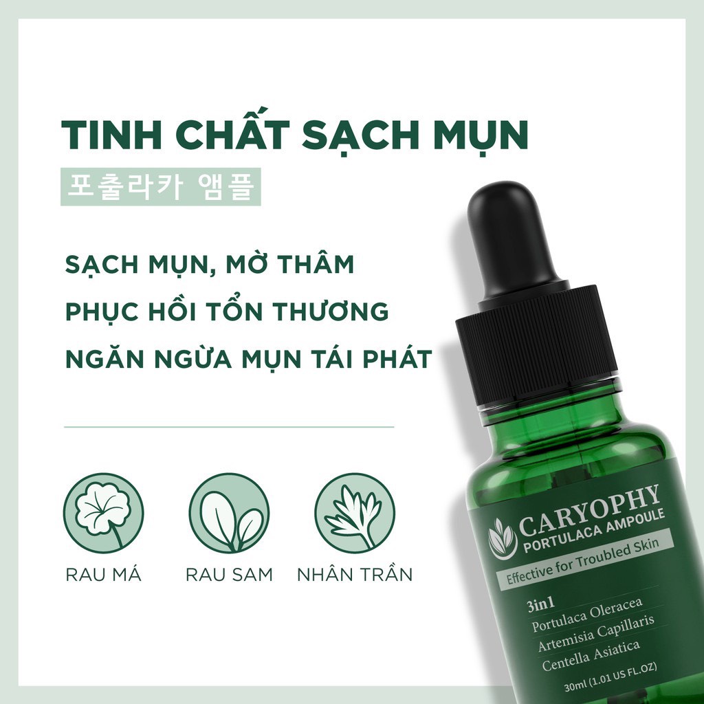 Serum dưỡng da giảm mụn mờ thâm giúp se khít lỗ chân lông Caryophy 10ml