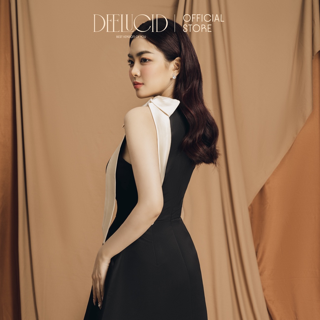 Váy Ngắn Đen Glamour Back Lucid Dáng Chữ A