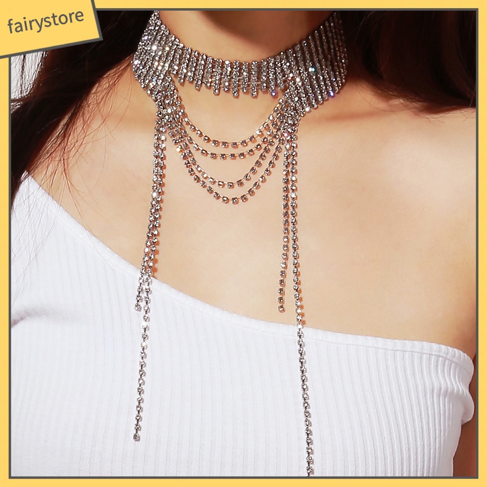 Vòng Cổ Choker Phối Dây Tua Rua Thời Trang Xinh Xắn Cho Nữ