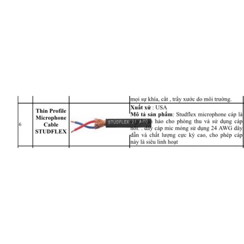 dây tín hiệu cao cấp nhập khẩu USA hãng CLARK WIRE 2 lõi 1 chỗng nhiễu (microphone). báo giá 1 mét