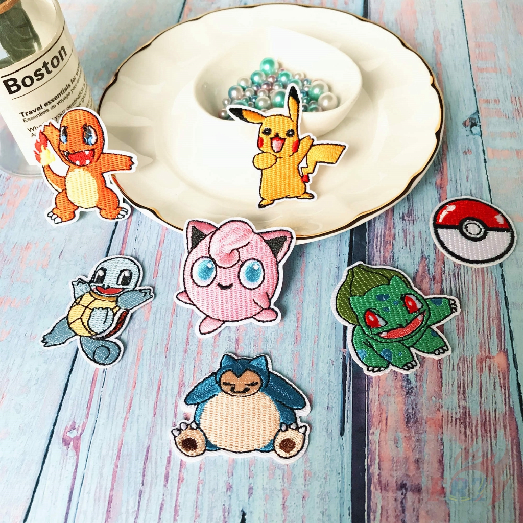 Miếng vá ủi thêu hình nhân vật hoạt hình Pokemon