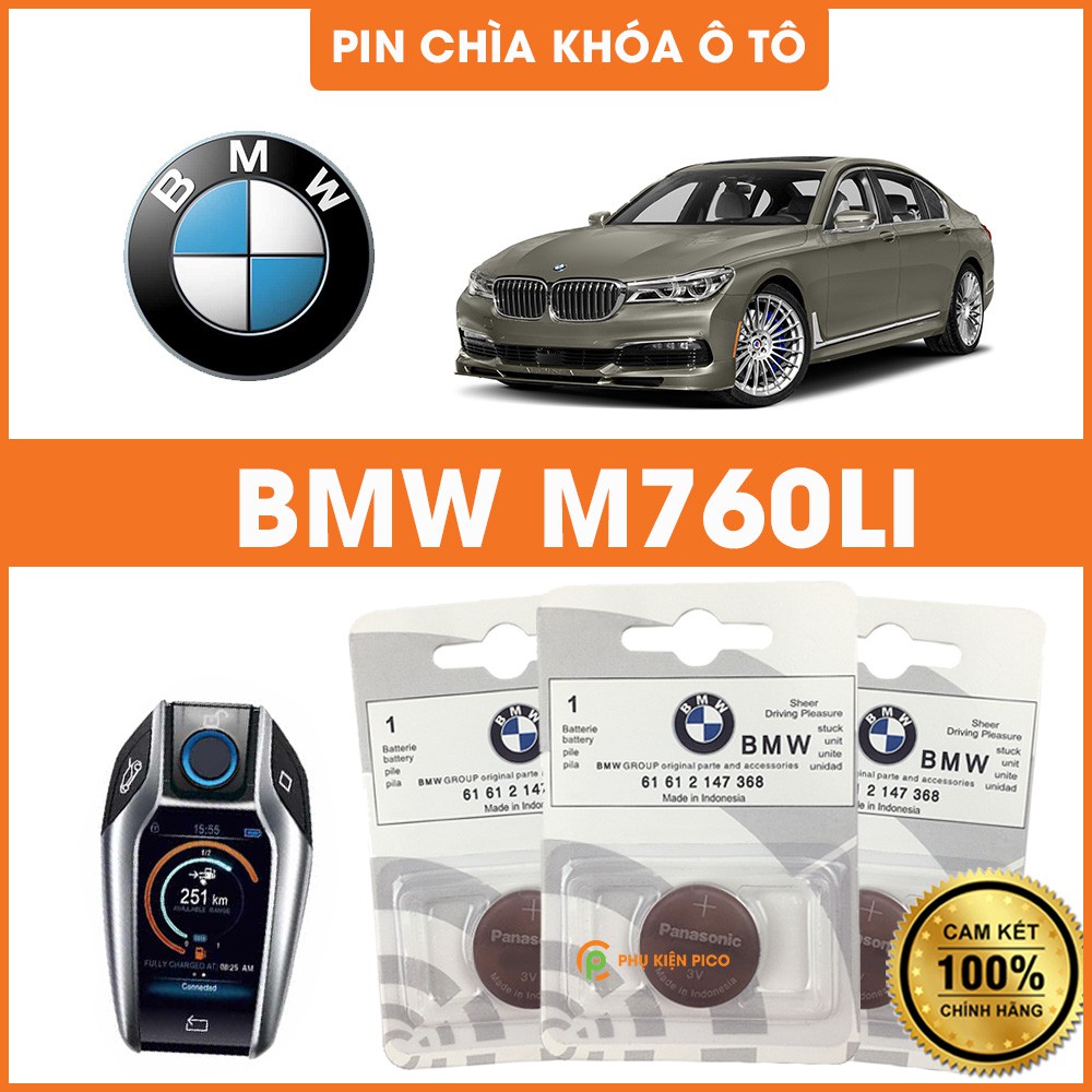 Pin chìa khóa ô tô BMW M760Li chính hãng BMW sản xuất tại Indonesia 3V