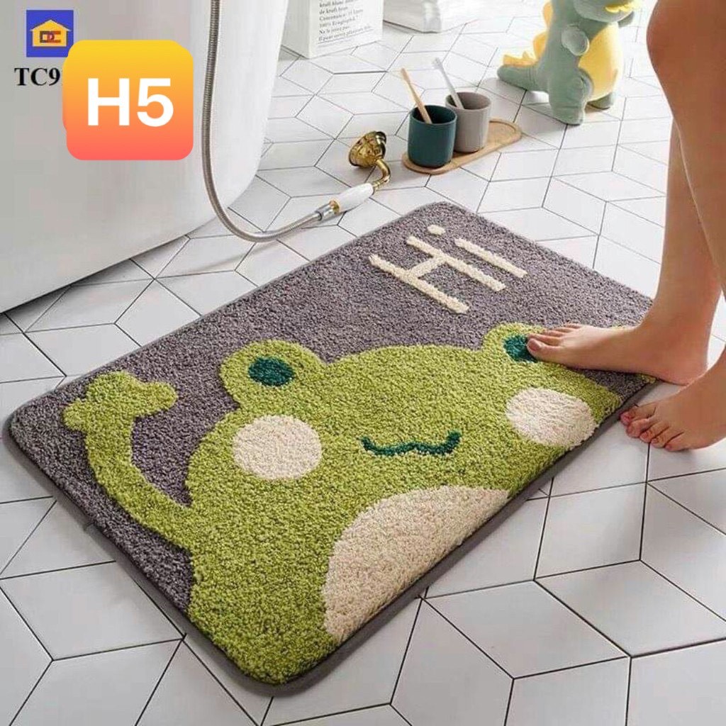 Thảm chùi chân 3D siêu xinh thấm hút nước tốt,mặt sau chống trơn trượt -> kt 40x60