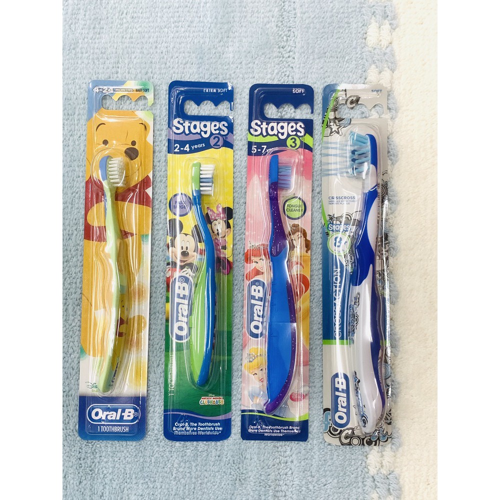 BÀN CHẢI TRẺ EM ORAL-B CHO BÉ TỪ DƯỚI 2 TUỔI TỚI TRÊN 7 TUỔI