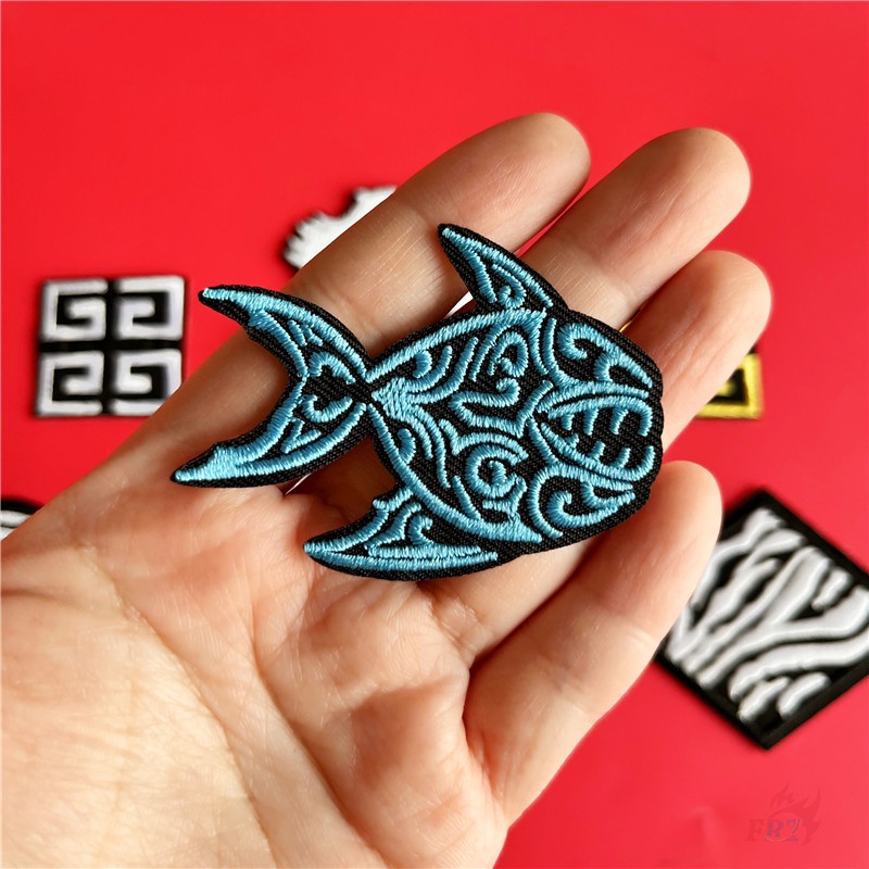 ☸ Sticker Ủi Thêu Hoạ Tiết Pop Art ☸ 1 Sticker Ủi Thêu Hình Đôi Cánh Cá