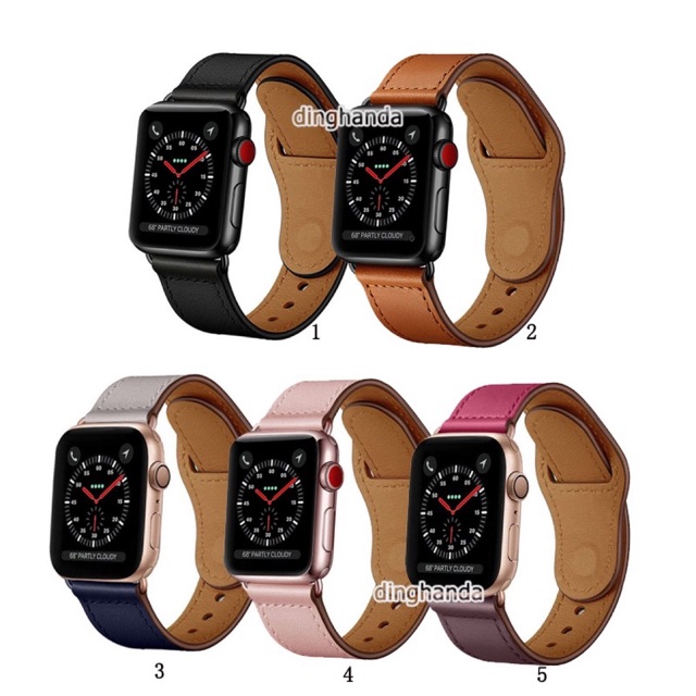 Dây đeo bằng da thật cho đồng hồ Apple 38mm 40mm