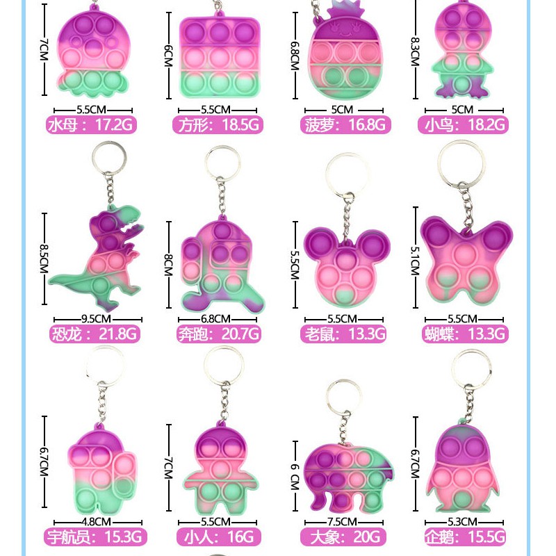 Set 26 Móc Khóa Hình Khủng Long Đồ Chơi Giúp Giảm Căng Thẳng